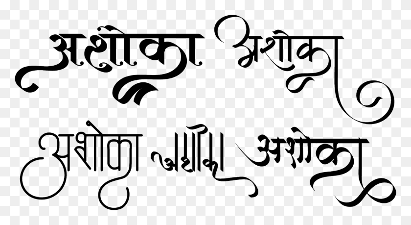 1507x772 Логотип Ashoka На Хинди, Шрифт Каллиграфии, Серый, Мир Варкрафта Png Скачать