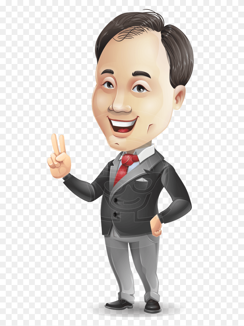 515x1061 Asian Businessman Cartoon Vector Character Businessperson, Person, Human, Performer HD PNG Download
