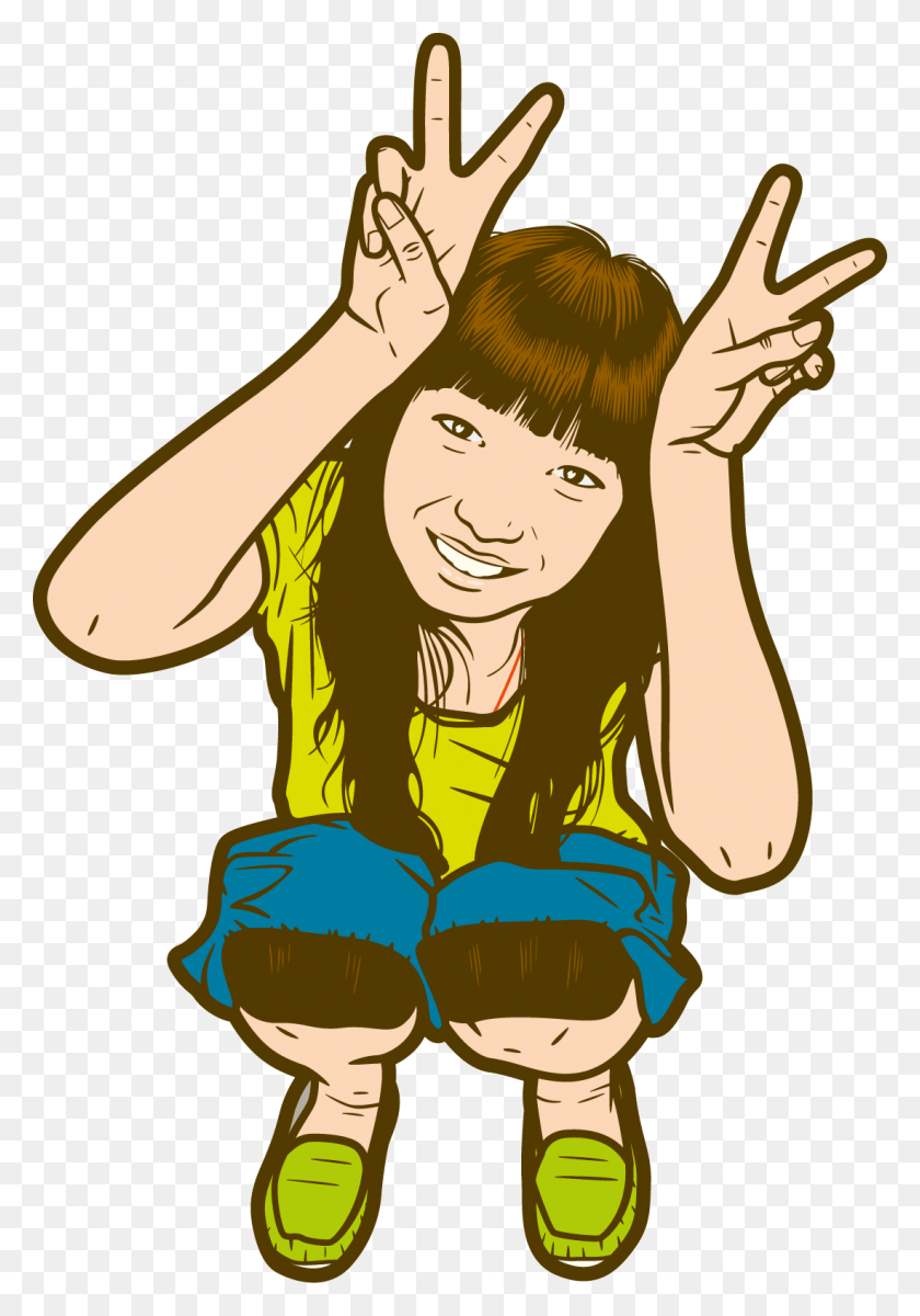 1100x1608 Asian Girl Drawing Cartoon, Person, Human, Face HD PNG Download