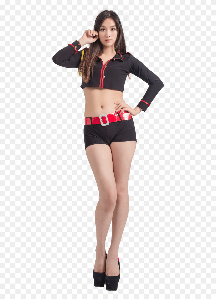 437x1100 Asian Young Model Woman Standing Image Sport Betting Girl, Clothing, Apparel, Shorts HD PNG Download