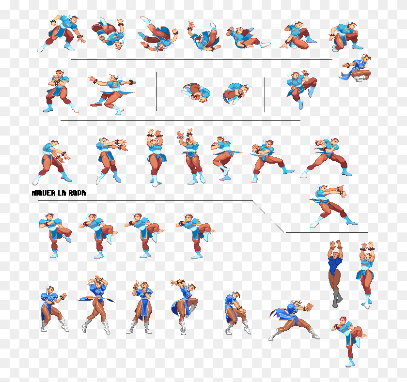 710x729 Aside These The Stuff Some Other Spriters And I Converted Chun Li Sf3 Sprites, Person, Human, Sport HD PNG Download