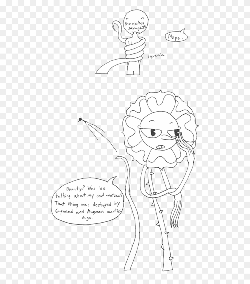 503x895 Ask Cuphead And Cagney Carnation By Blackbeltkitten Ask Cuphead And Cagney, Doodle HD PNG Download