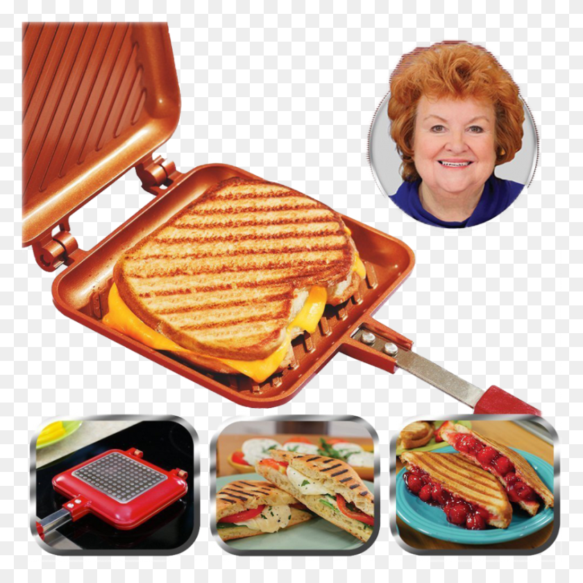 842x843 Asotv Red Copper Flipwich Panini And Sandwich Maker Red Copper Sandwich Maker, Person, Human, Lunch HD PNG Download