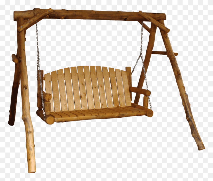 801x670 Aspen Log Yard Furniture Of Utah W Swing, Игрушка, Детская Кроватка, На Открытом Воздухе Hd Png Скачать