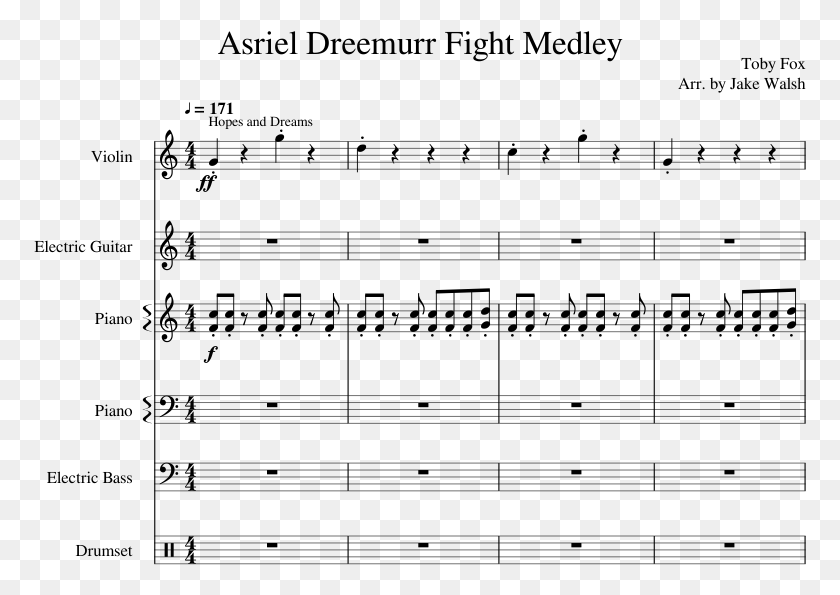 773x535 Asriel Dreemurr Fight Medley Sheet Music For Piano Sheet Music, Gray, World Of Warcraft HD PNG Download