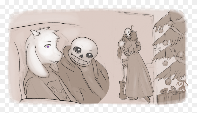 1262x687 Asriel Glanced At Papyrus And Frisk Hugging Then Quickly Illustration, Person, Human HD PNG Download