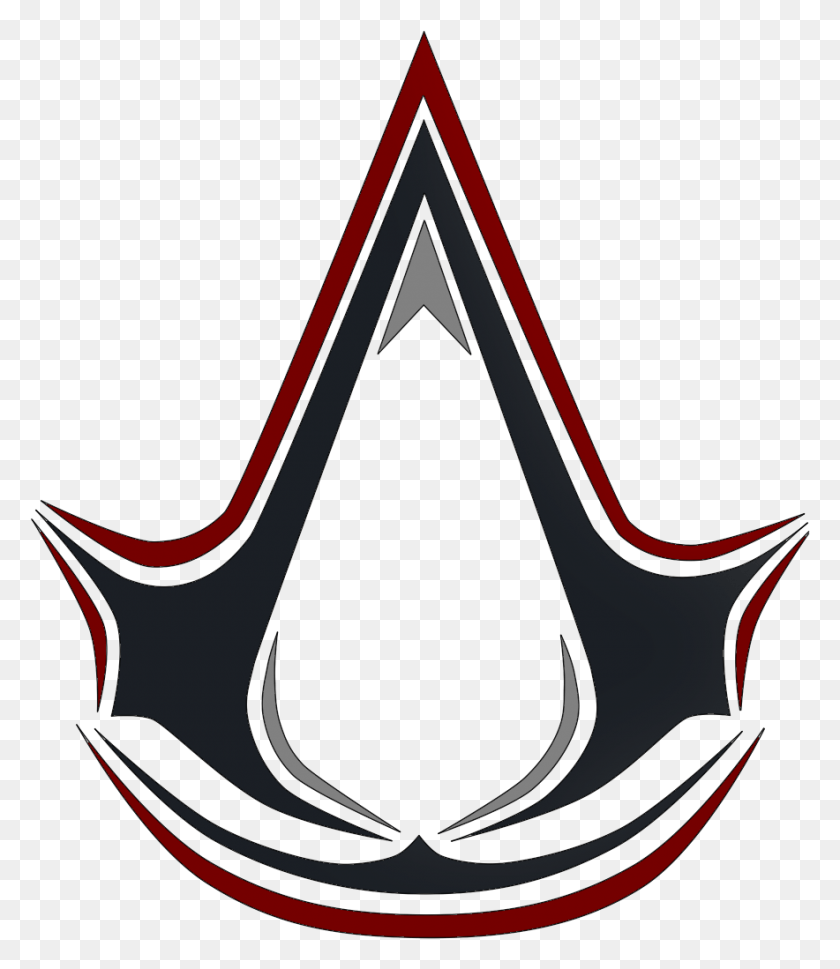 884x1031 Assassins Creed Unity Clipart Red Assassin39s Creed Logo, Symbol, Triangle, Trademark HD PNG Download