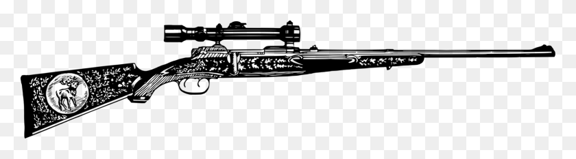 1528x340 Assault Rifle Air Gun Firearm Sniper Rifle, Gray, World Of Warcraft HD PNG Download