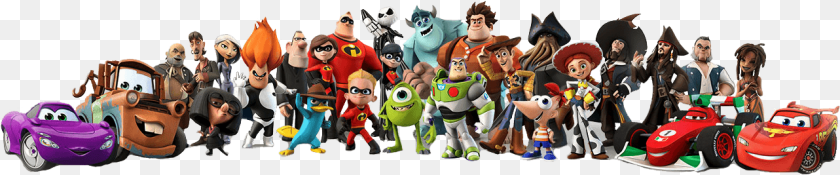 1283x267 Assorted Disney Characters Together Clipart Disney Infinity 1 All Characters, Person, Car, Machine, Transportation PNG