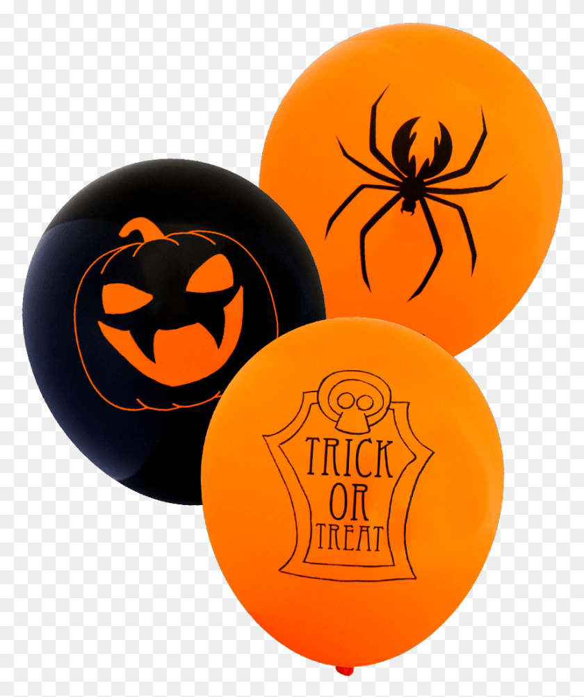 856x1034 Assorted Halloween Balloons Orange And Black Balloons, Plant, Pumpkin, Vegetable HD PNG Download