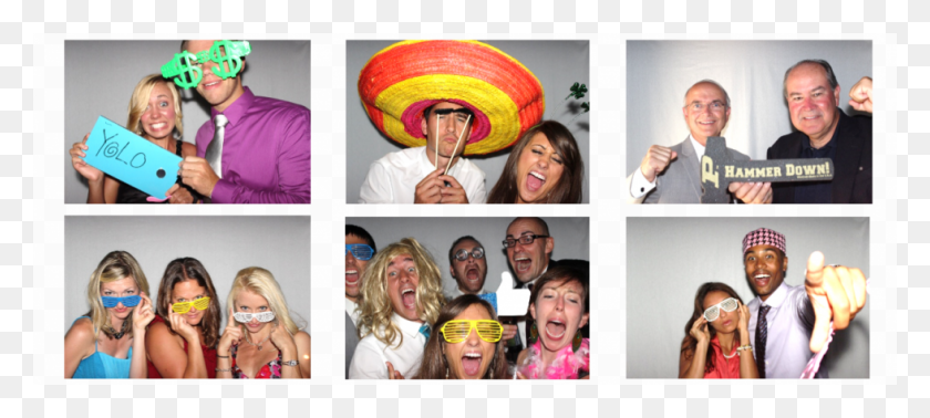 980x400 Assorted Photo Booth Pics With Popular Collage, Clothing, Apparel, Person HD PNG Download