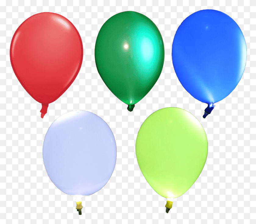 1118x970 Asst D Red White Blue Green Yellow Led Balloons Medium Balloon, Ball HD PNG Download