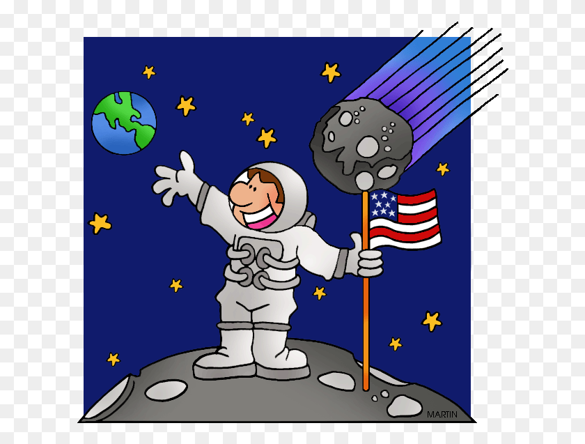 620x577 Asteroids Go To Space Clipart, Astronaut, Flag, Symbol HD PNG Download