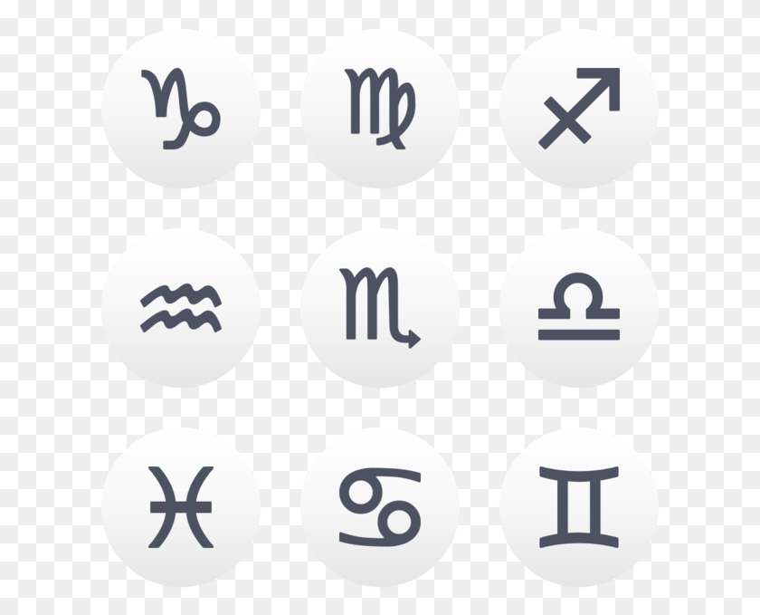 619x619 Astrology Icon In Style Flat Circle Blue Gray On White Signs Of The Zodiac, Number, Symbol, Text HD PNG Download