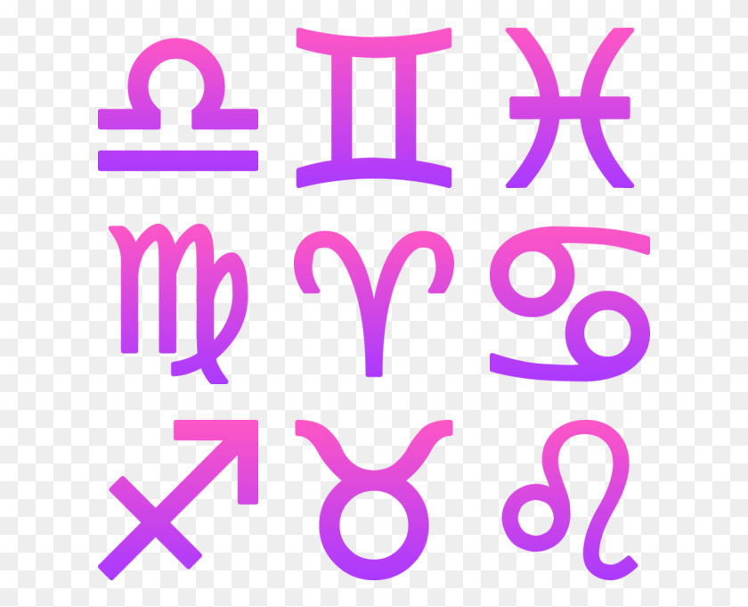 621x621 Astrology Icon In Style Simple Ios Pink Gradient Star Signs Symbols, Alphabet, Text, Poster HD PNG Download