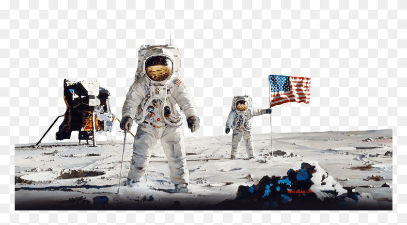 1921x996 Astronaut Background Image Will Humans Go To The Moon Again, Person, Human, Flag HD PNG Download