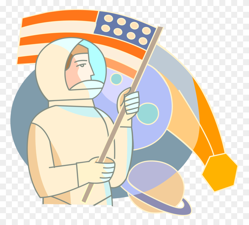 770x700 Astronaut Clipart Flag Vector, Clothing, Apparel, Lifejacket HD PNG Download