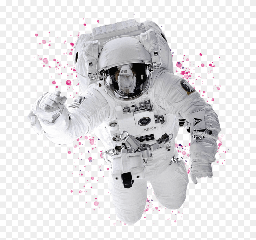 682x726 Astronaut White Black Background, Helmet, Clothing, Apparel HD PNG Download