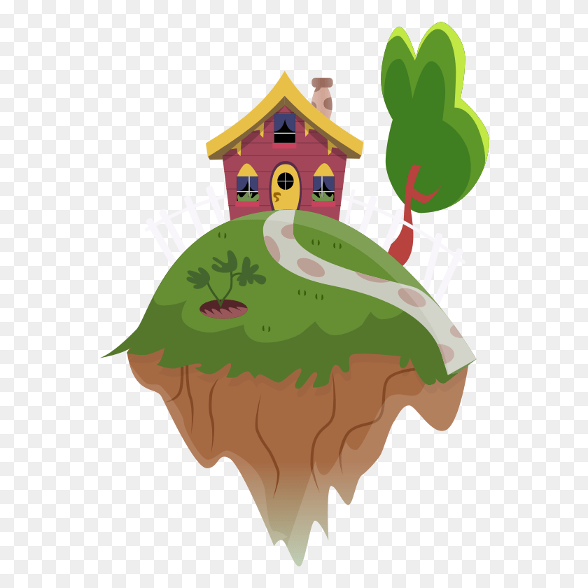 559x780 Astrorious Discord39s House Floating Island Make Transparent Floating Island Cartoon, Plant, Vegetation, Graphics HD PNG Download