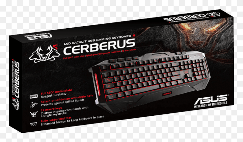 791x439 Asus Cerberus Keyboard Full Secc Metal Plate Splash Proof Asus Cerberus Gaming Bundle Keyboard, Computer Hardware, Hardware, Computer HD PNG Download