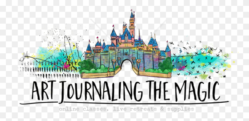 851x381 В Disney World Art Journaling The Magic Image Illustration, Тематический Парк, Парк Развлечений, Замок Hd Png Скачать