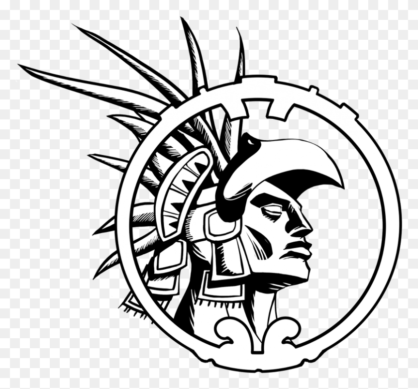 805x746 Descargar Png At Getdrawings Com Easy Aztec Warrior Dibujos, Símbolo, Emblema, Logo Hd Png