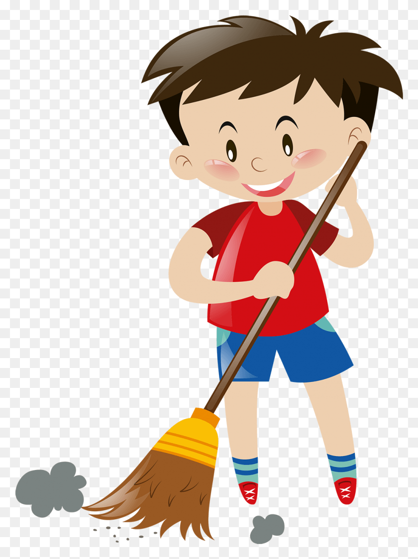 Free Sweeping Clip Art, Cleaning, Broom, Girl HD PNG Download - Stunning fr...