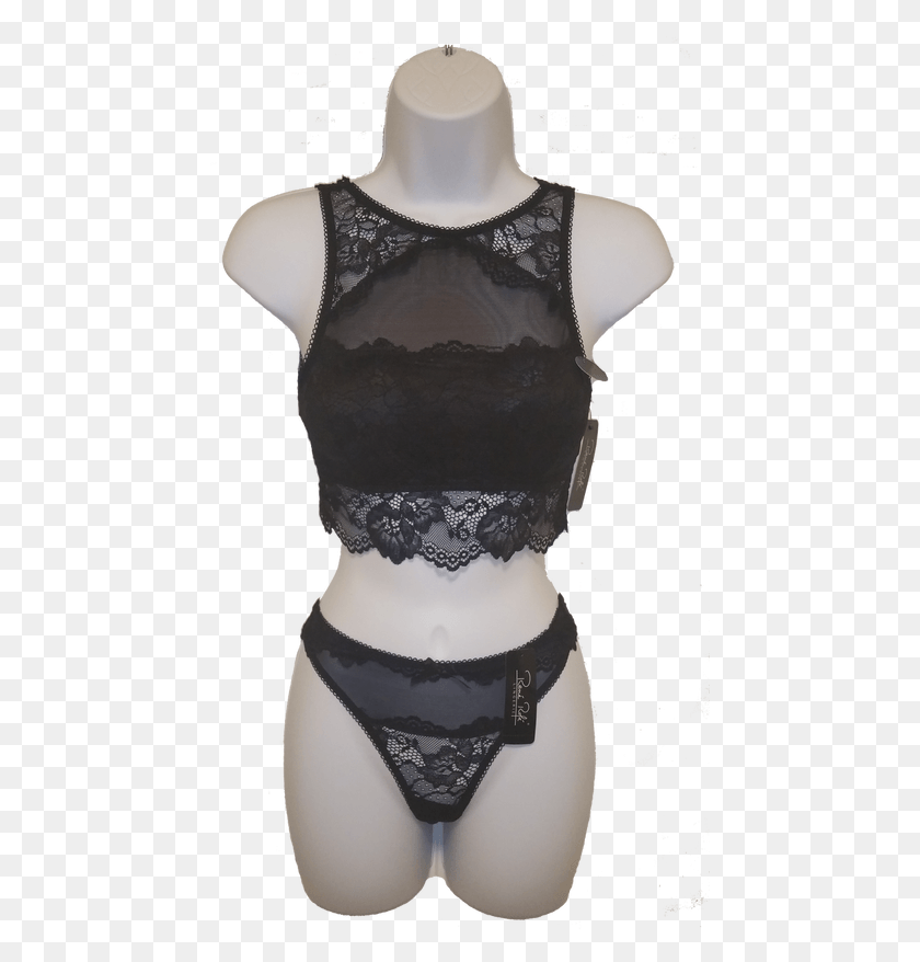 457x818 At Last Black High Neck Lace Bralette Item Lingerie Top, Clothing, Apparel, Underwear HD PNG Download