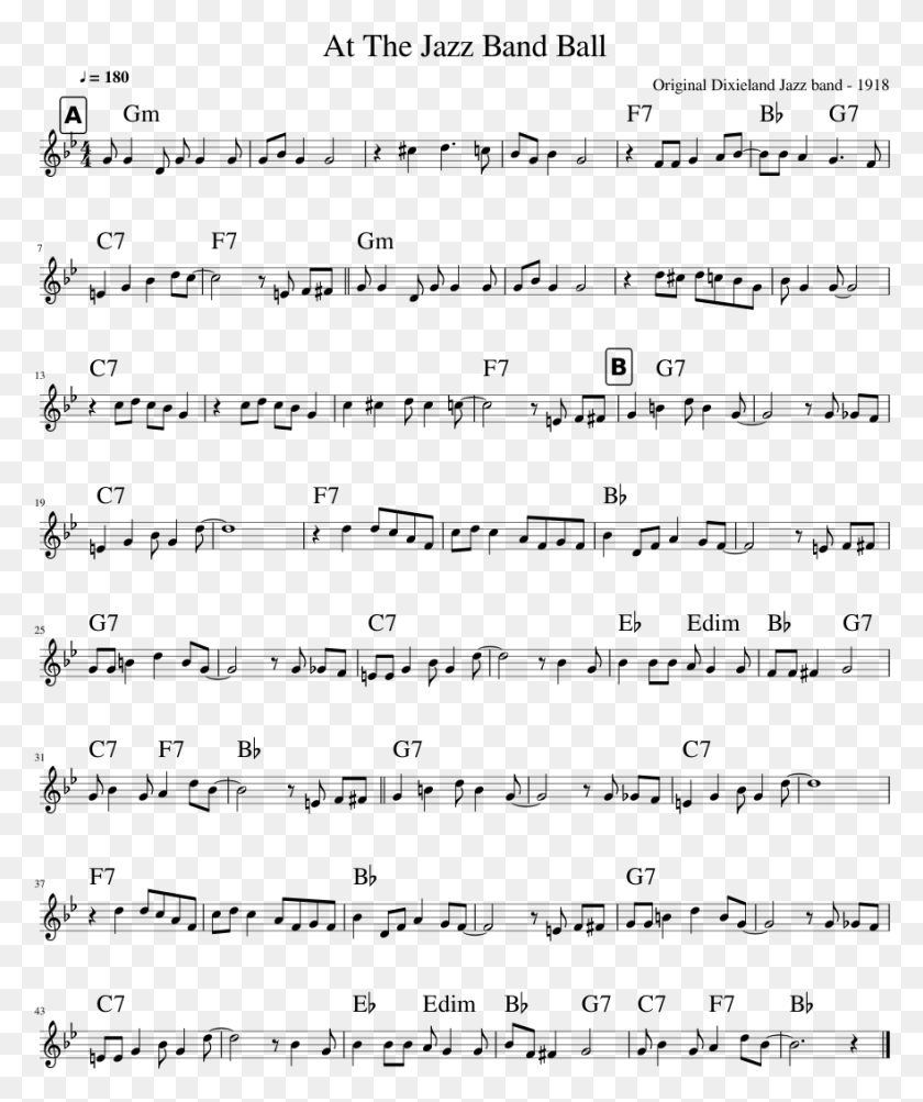 881x1066 At The Jazz Band Ball Sheet Music Composed By Original Jazzband Ball Sheet Music, Gray, World Of Warcraft HD PNG Download