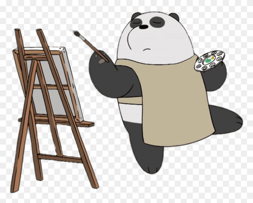 787x620 At The Movies We Bare Bears Painting, Chair, Furniture, Clothing HD PNG Download