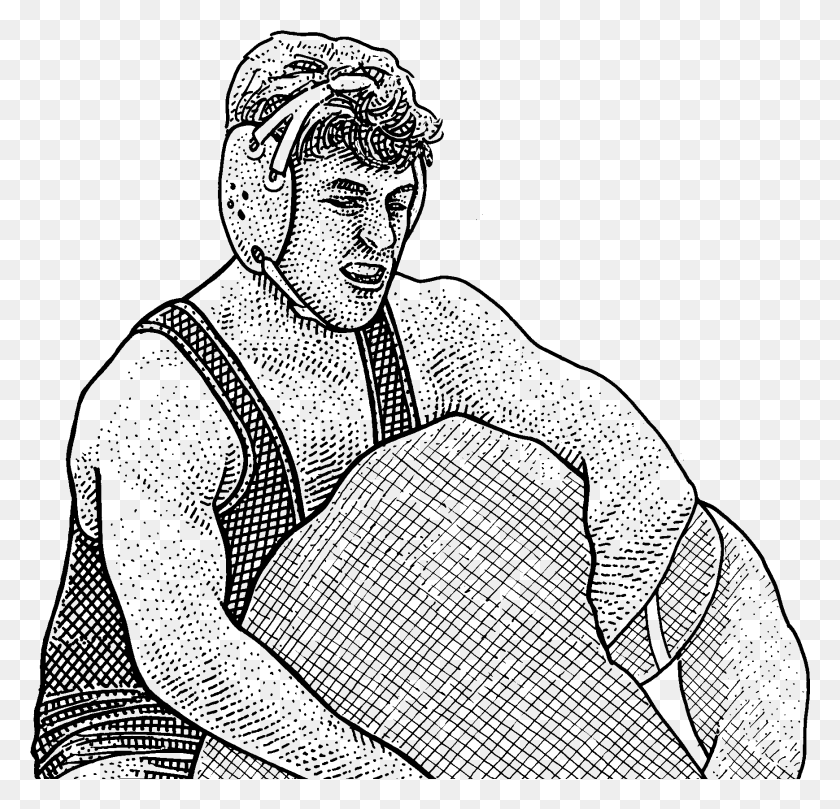 1739x1671 Athlete Drawing Male Person Human, Gray, World Of Warcraft HD PNG Download