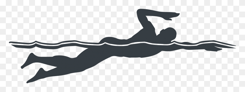 2244x745 Athlete Silhouette Front Crawl Swimmer Silhouette, Sport, Sports, Photography HD PNG Download
