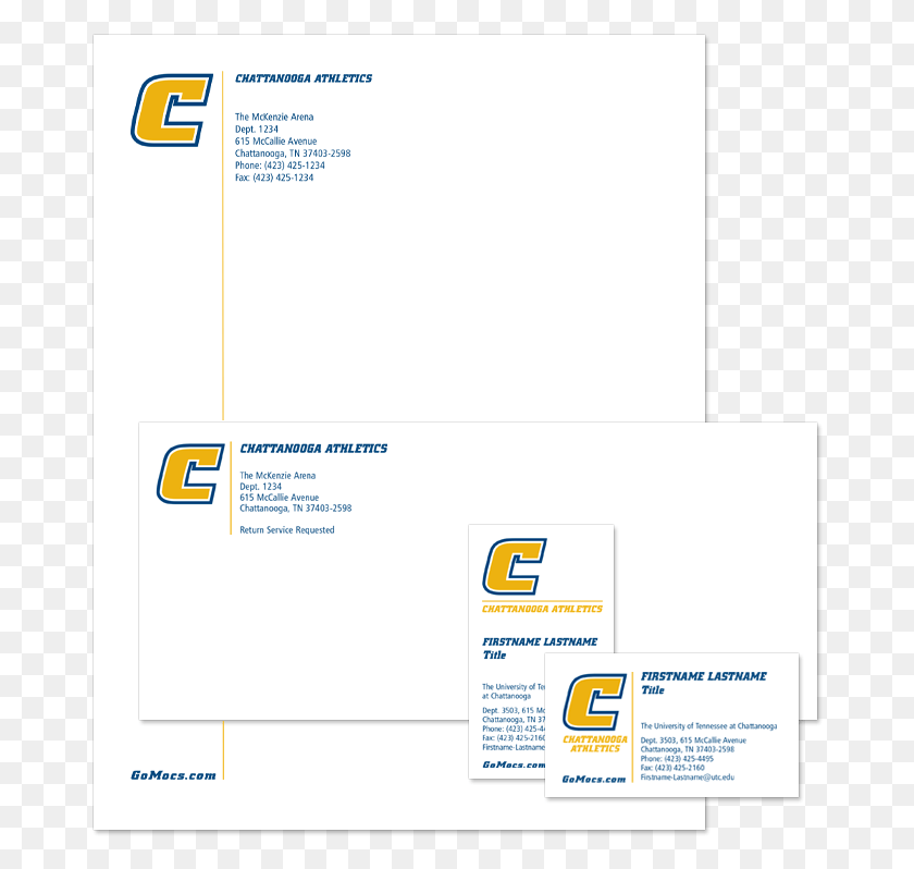672x738 Athletics Letterhead Envelope And Business Cards University Of Tennessee At Chattanooga, Text, Advertisement HD PNG Download