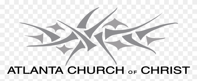 2193x812 Atlanta Church Of Christ Logo Transparent Billfish, Stencil, Symbol, Text HD PNG Download