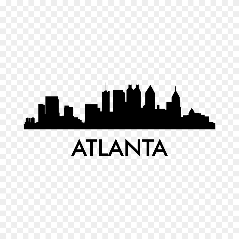 2084x2084 Atlanta City Skyline Atlanta Skyline Black And White, Logo, Symbol, Trademark HD PNG Download