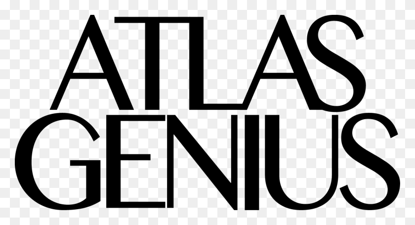 1261x640 Atlas Genius Biografía Atlas Genius Logo, Texto, Stencil, Símbolo Hd Png