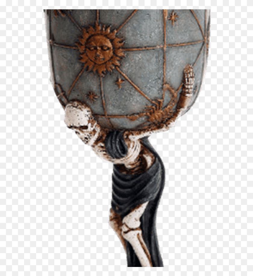 572x856 Atlas Skeleton Goblet Cc11880 By Medieval Collectibles Christian Cross, Glass, Spider, Invertebrate HD PNG Download