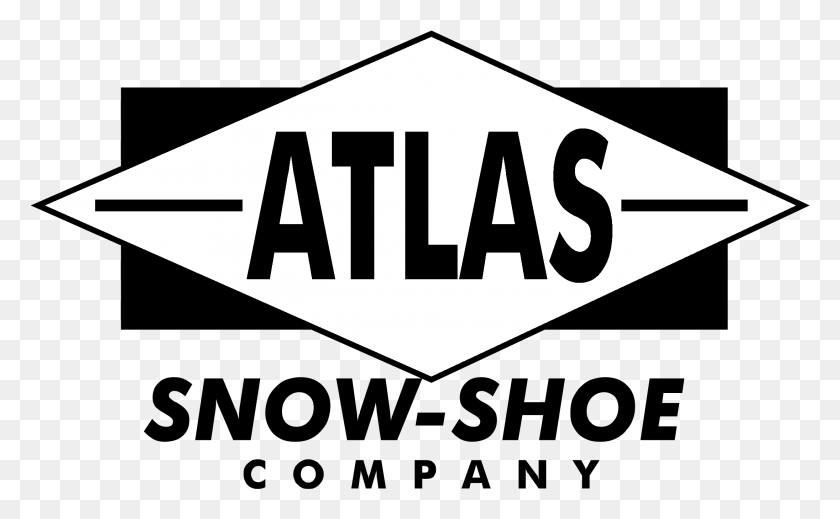 2191x1291 Atlas Snowshoes 01 Logo Black And White Atlas Snowshoes, Label, Text, Sticker HD PNG Download