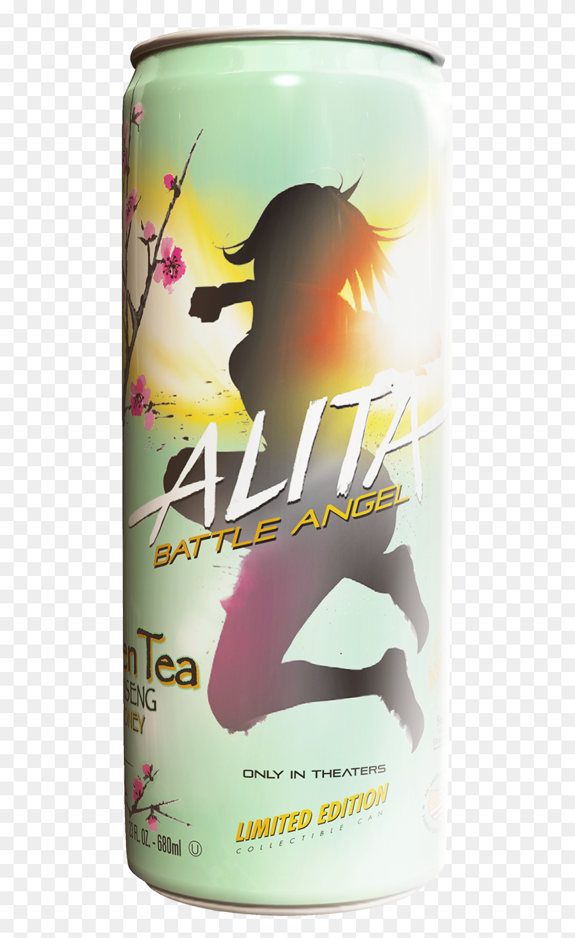 487x1308 Atlia Battle Angel Green Tea Can Energy Shot, Poster, Advertisement, Flyer HD PNG Download