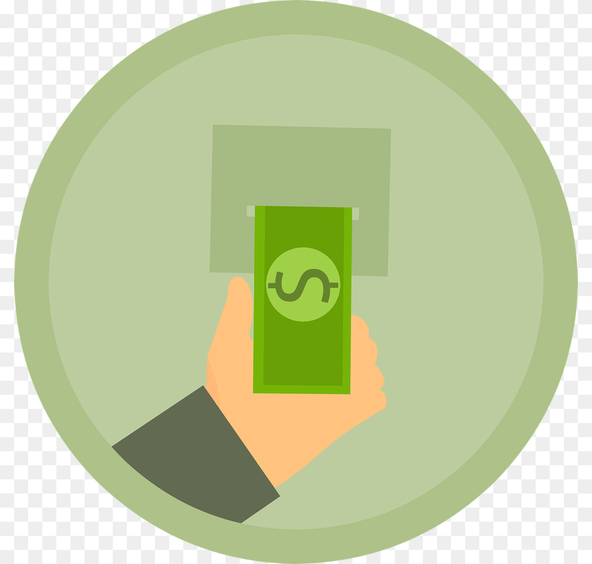 Atm Using Bank Withdraw Icon, Green, Electronics, Photography, Ipod Sticker PNG