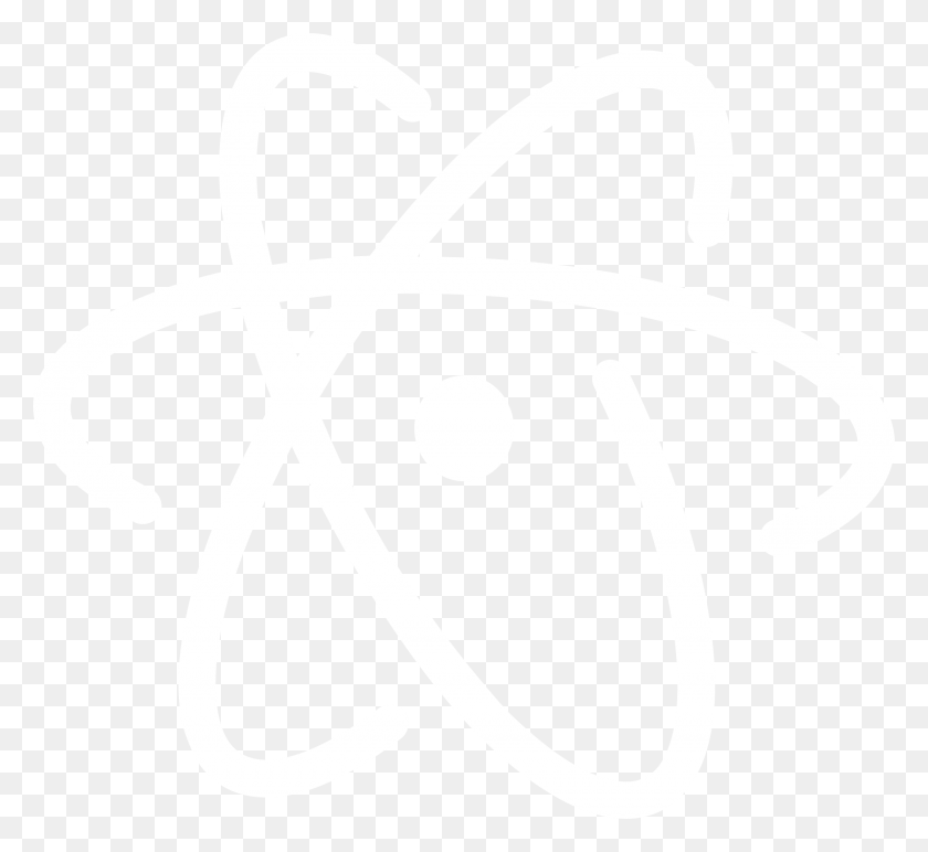 2400x2192 Descargar Png Atom Logo Blanco Y Negro Wordpress Logo Blanco, Símbolo, Marca Registrada, Texto Hd Png