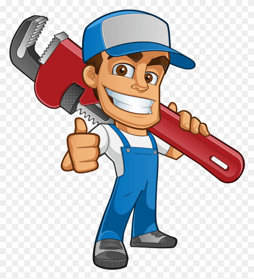 848x938 Atta Boy Plumbing Services Drain Tap Cartoon Cartoon Plumbing, Toy, Costume, Tool HD PNG Download