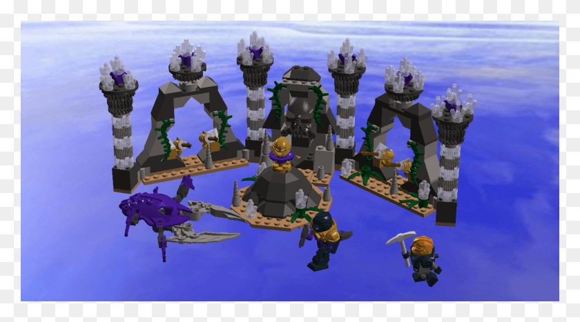 1436x751 Attack On The Temple Of Earth 717 Kb Cartoon, Toy, Minecraft, Robot HD PNG Download