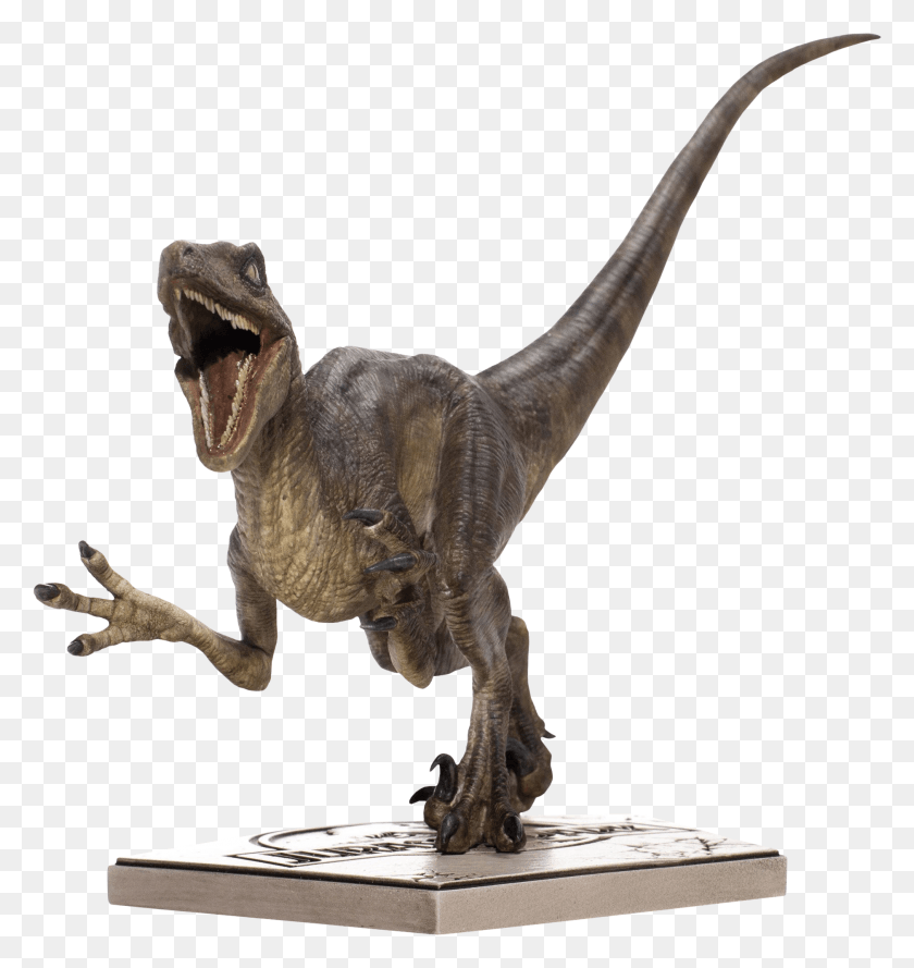 1877x1996 Attacking Velociraptor 110th Scale Statue Velociraptor Iron Studios, Dinosaur, Reptile, Animal HD PNG Download