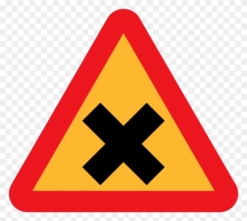 2399x2129 Attention Exclamation Mark Sign Road Sign Cross, Symbol HD PNG Download