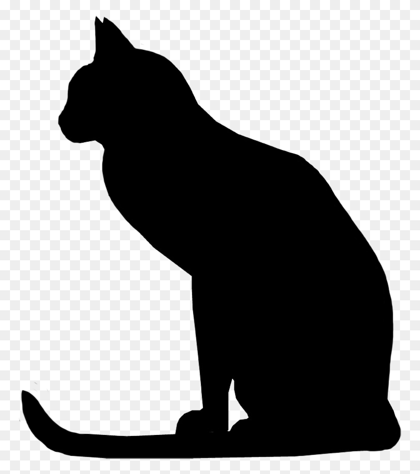 767x887 Attentive Cat Silhouette Cat With Long Tail Silhouette Cat Silhouette, Photography HD PNG Download
