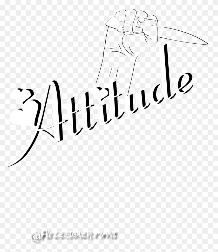 1118x1306 Attitude Text Calligraphy, Handwriting, Alphabet, Stencil HD PNG Download
