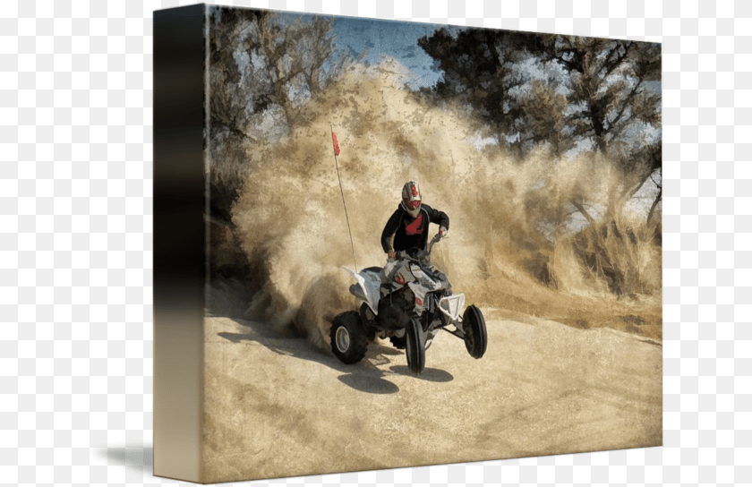 Atv Atv On Dirt Road In Dust Cloud, Vehicle, Transportation, Adult, Person Transparent PNG
