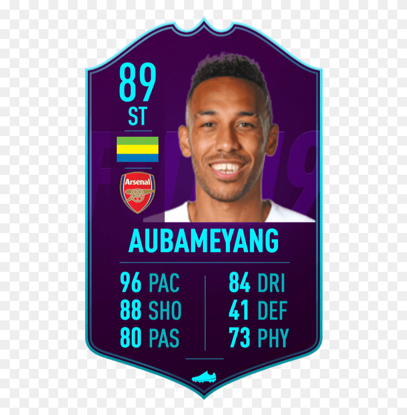 492x795 Aubameyang Liked This Tweet About Him Getting A Striker Aubameyang Fifa 19 Potm, Person, Human, Text HD PNG Download