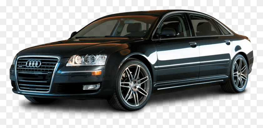 1378x620 Audi A8 Black Car Image Audi A8 4.2 Fsi, Tire, Wheel, Machine HD PNG Download